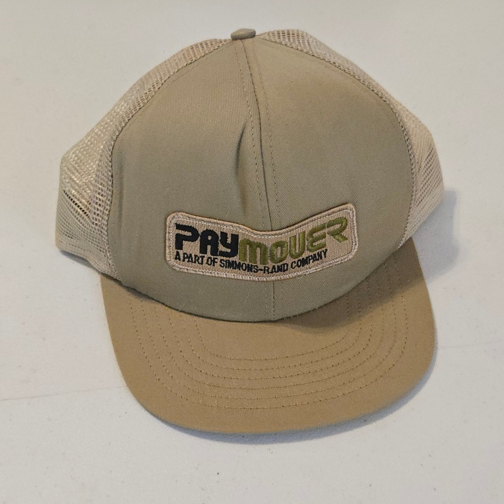 VTG Cardinal Cap Paymover Trucker Hat OS Men Tan Mesh Snapback Patch Simmons USA